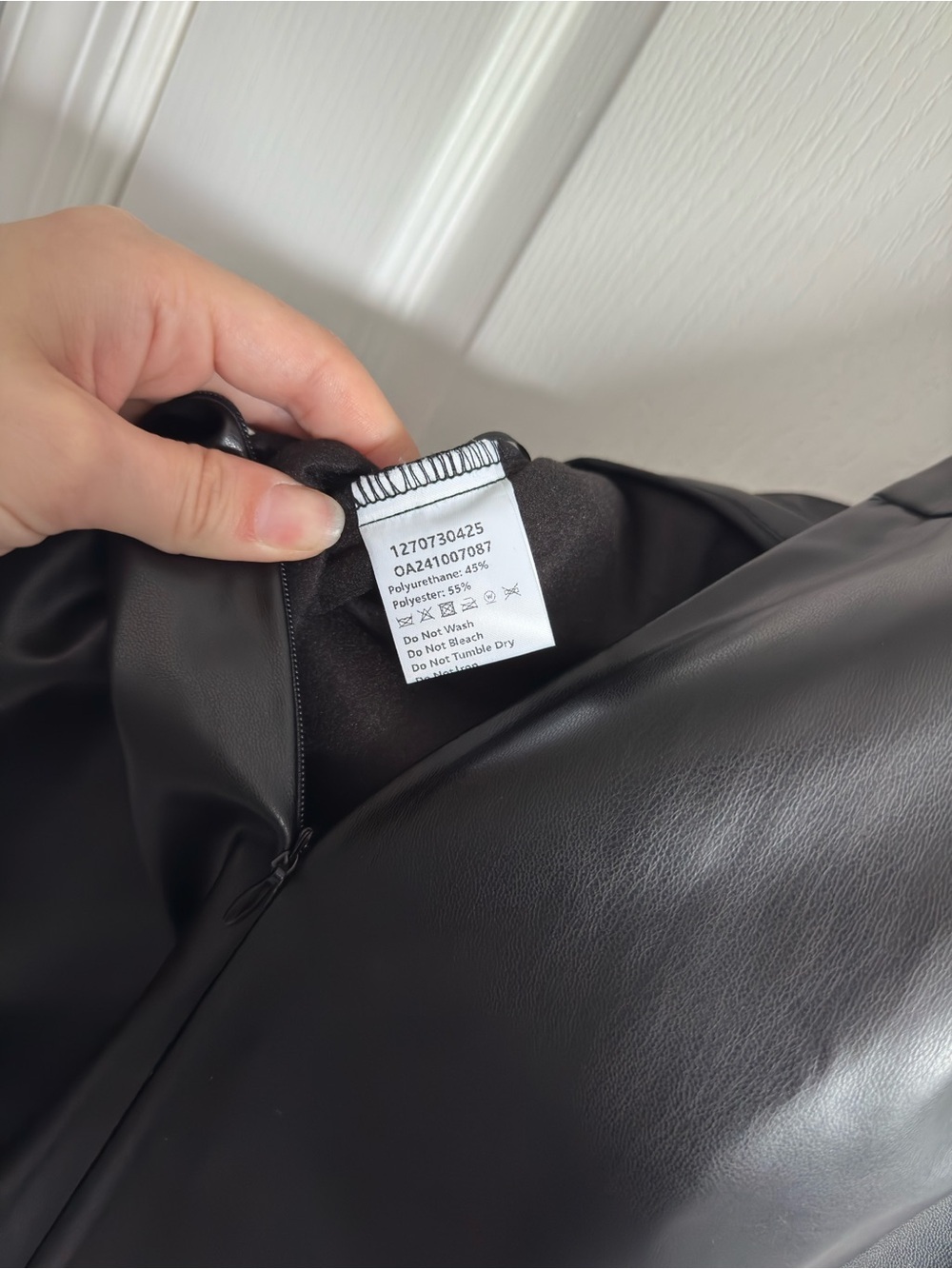 Commense Pleated Split PU Leather Skirt - Picture 8 of 8